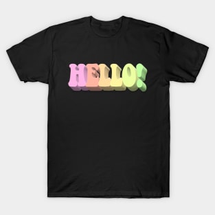 Pastel HELLO! Rainbow Design T-Shirt